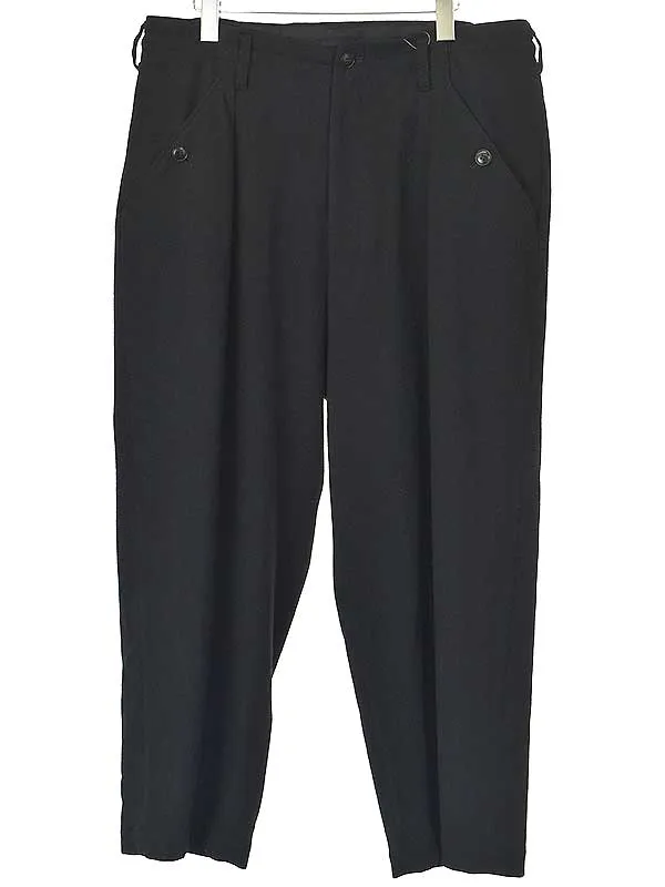 Yohji Yamamoto ヨウジヤマモトプールオム 22AW ウールフランネルタックパンツ