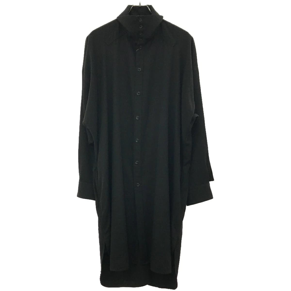 Yohji Yamamoto ヨウジヤマモト プールオム 17AW W-ビッグシャツC ウールギャバジンスタンドカラーシャツ HK-B39-100