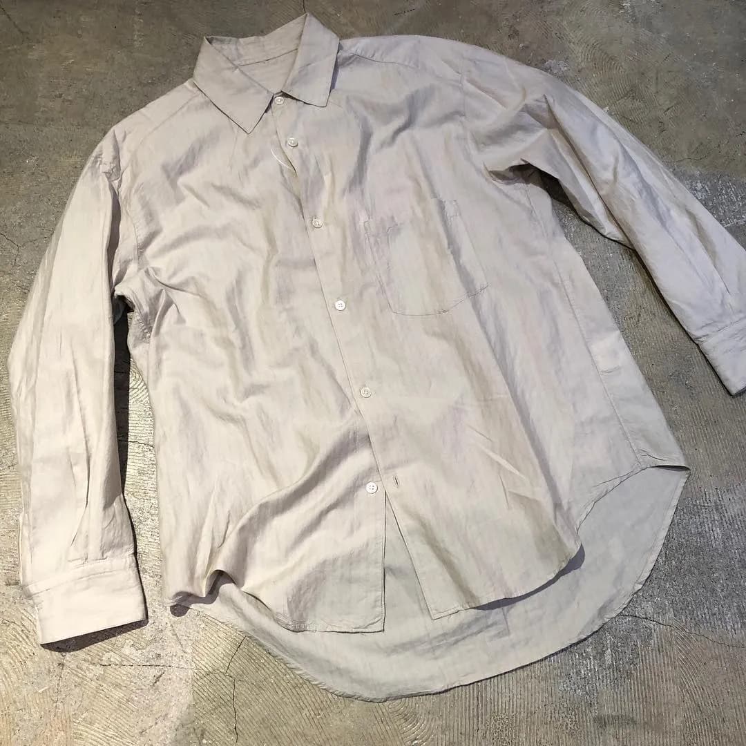 URU URU 18SS コットンシルクストライプスタンダードシャツ