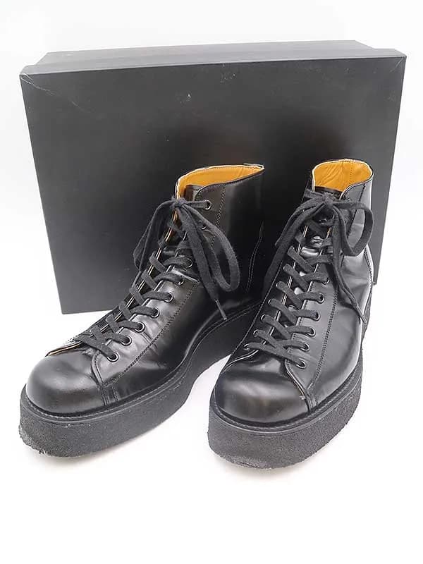 Yohji Yamamoto レギュレーション ヨウジヤマモト 16AW GLASS LEATHER DEMI BOOTS ガラスレザーデミブーツ