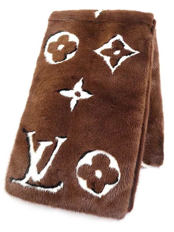 LOUIS VUITTON ルイヴィトン M76455 20AW エシャルプ・ミンクグラムシャドー ミンクマフラー