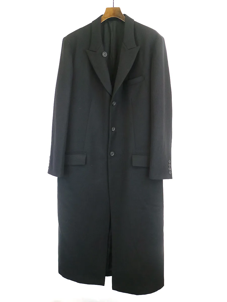 Yohji Yamamoto ヨウジヤマモトプールオム 20AW LOOK26 レイヤードアシンメトリーウールサージロングジャケット