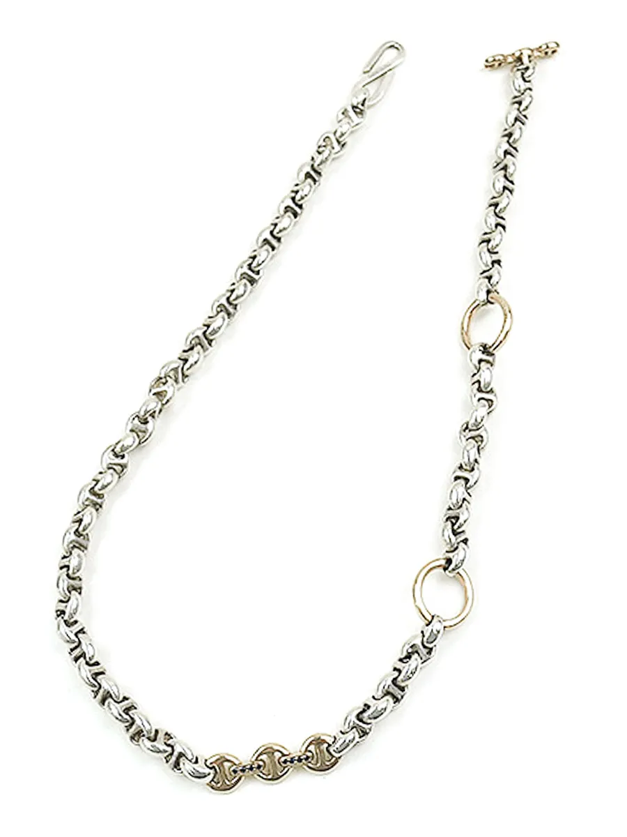 HOORSENBUHS ホーセンブース 10mm WALLET CHAIN 23inch with DIA 18Kコンビシルバーウォレットチェーン