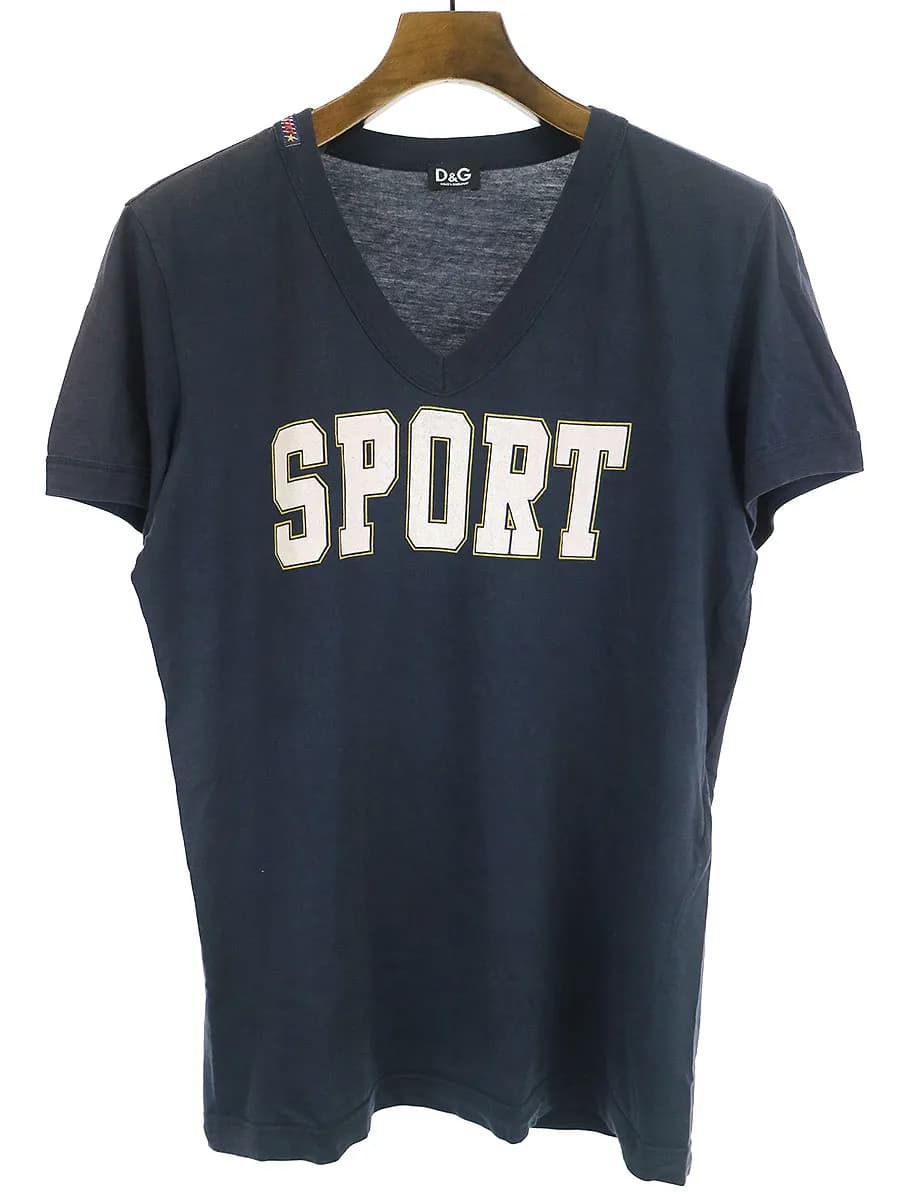 DOLCE&GABBANA ドルチェ&ガッバーナ SPORT プリントVネックTシャツ