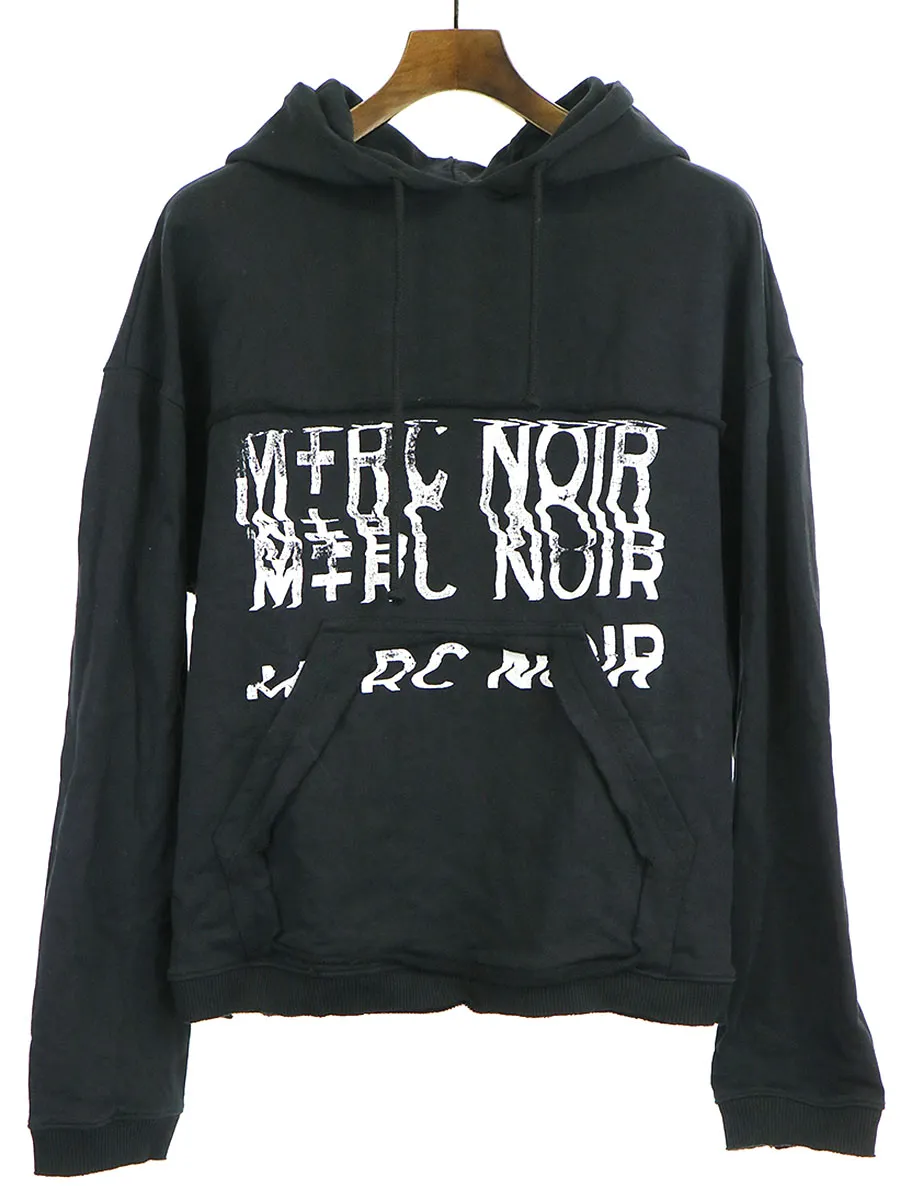 M+RC NOIR マルシェノア 19SS DISTORTED HOODIE ロゴプリントスウェットプルオーバーパーカー