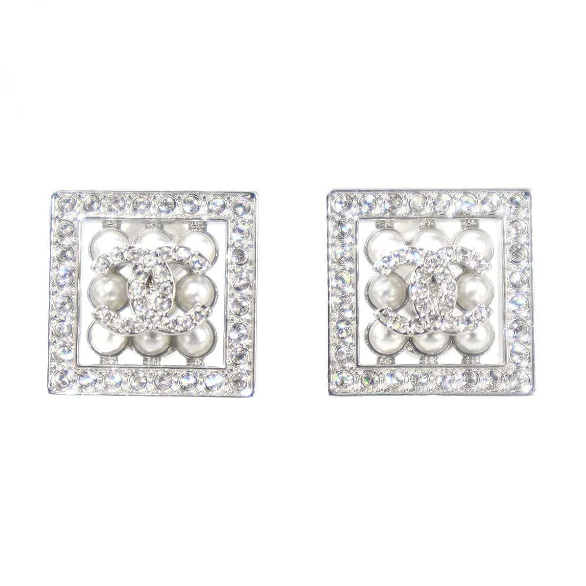 CHANEL シャネル 2024年 ココマーク スクエアパールピアス