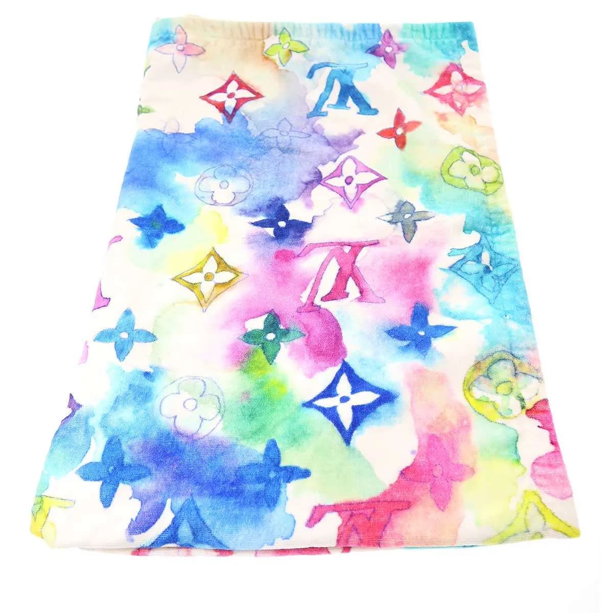 LOUIS VUITTON ルイヴィトン 21SS セルヴィエット・バイン モノグラム ウォーターカラー タオル M76753 ミックス