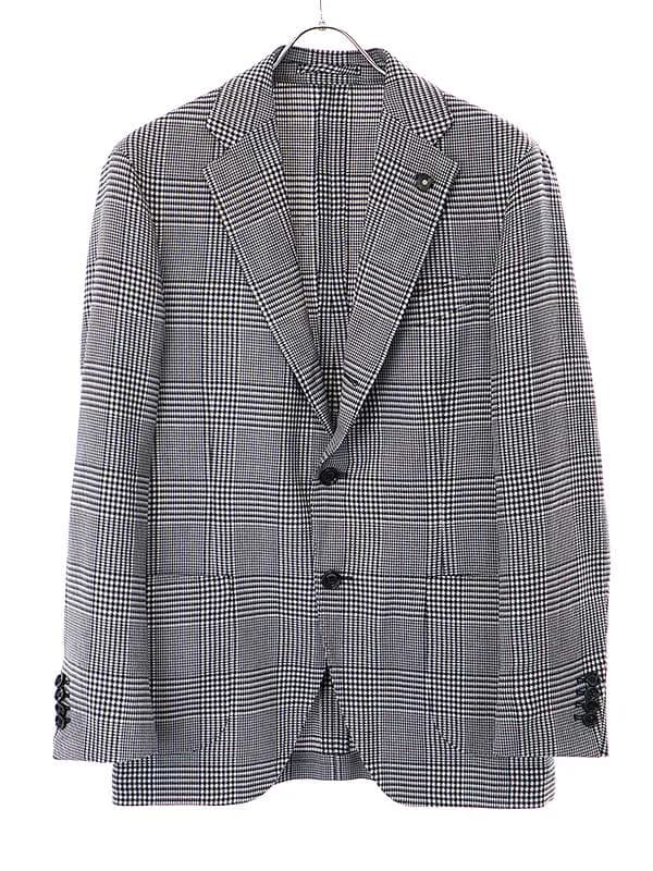 LARDINI ラルディーニ ADVANCE ウールストレッチグレンチェック 3Bジャケット