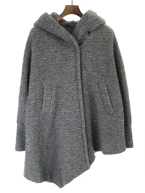 LIMI feu リミフゥ 14AW ウールポリエステルジップアップコート