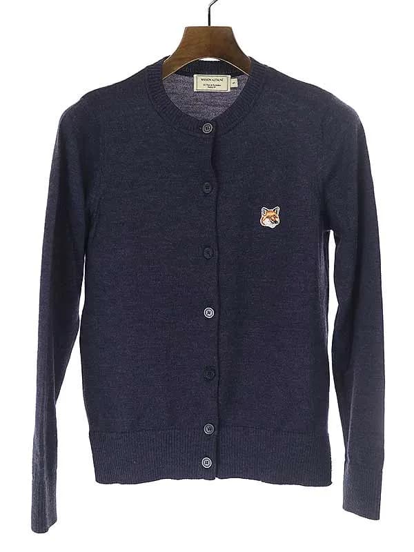 MAISON KITSUNE メゾンキツネ ワッペン装飾ウールニットカーディガン