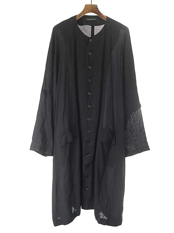 Yohji Yamamoto ヨウジヤマモト プールオム 15SS ノーカラーテンセルロングシャツコート
