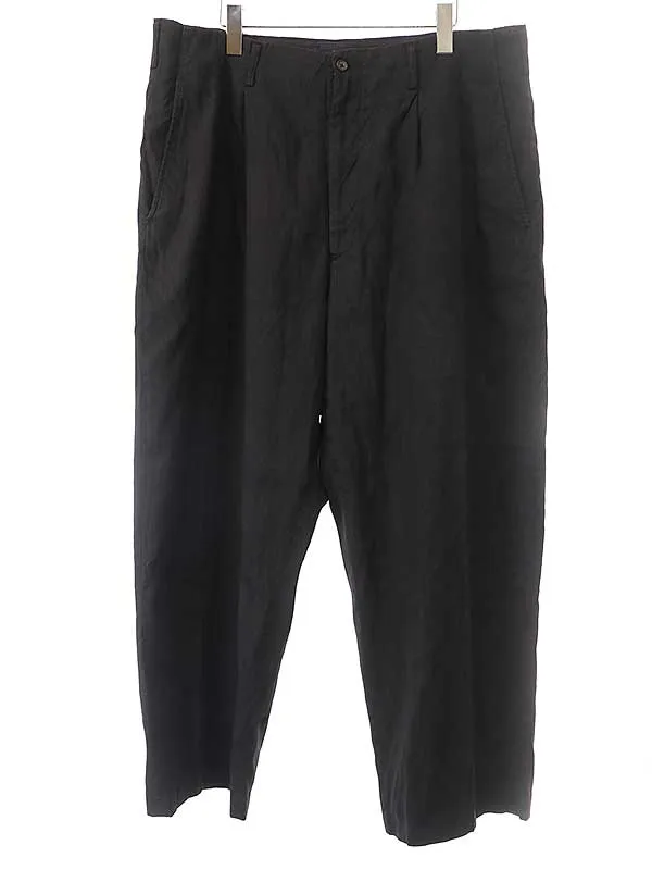 Yohji Yamamoto ヨウジヤマモト コスチュームドオム 08AW リネンレーヨン混タックパンツ