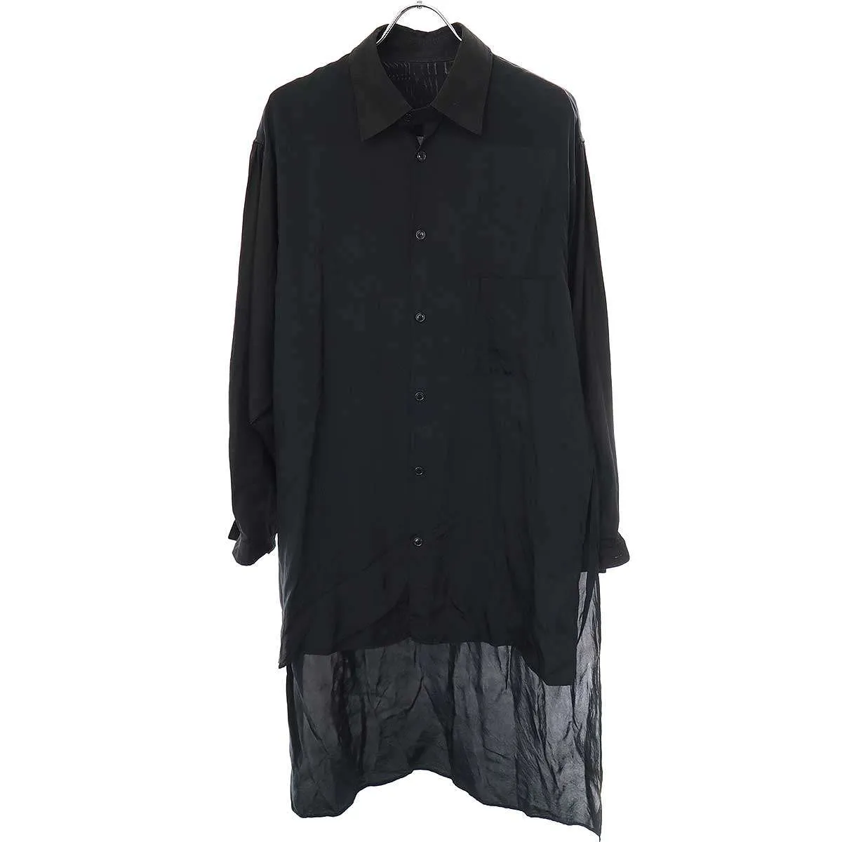 Yohji Yamamoto ヨウジヤマモト プールオム 18SS バックプリントキュプラクロススタッフシャツ