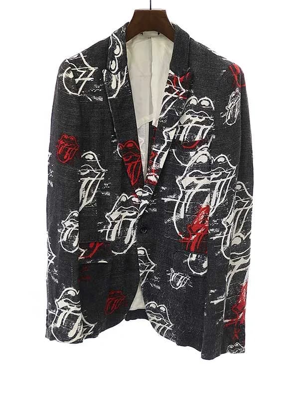 COMME des GARCONS コムデギャルソンオムプリュス×ローリングストーンズ 2006SS レーヨンジャガードテーラードジャケット