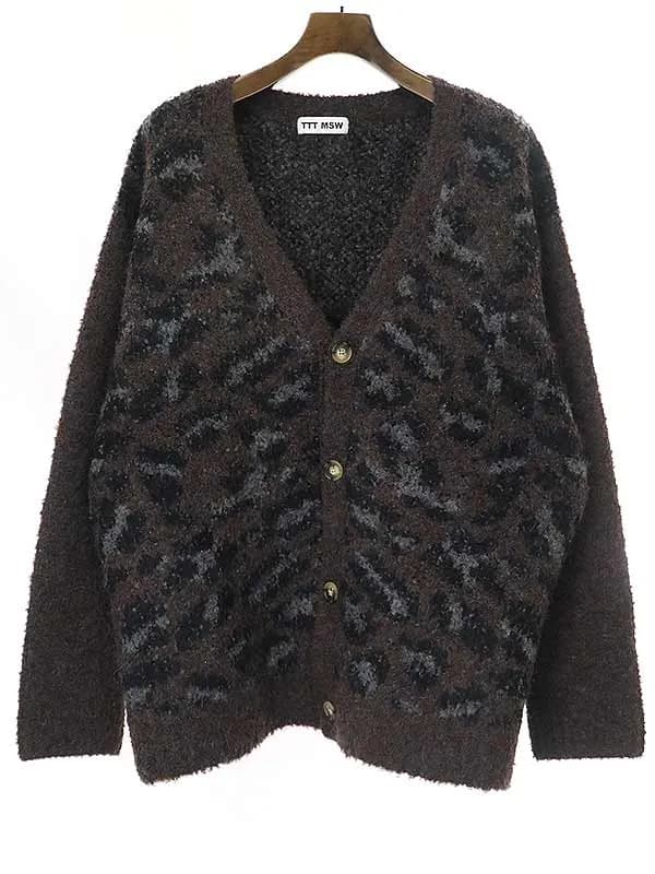 TTT MSW ティー 22AW leopard knit cardigan レオパードニットカーディガン