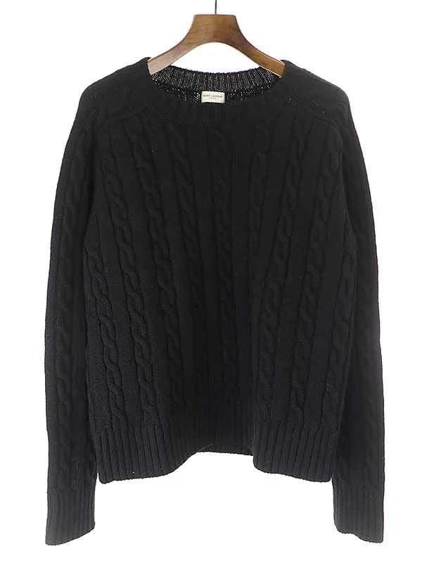 SAINT LAURENT サンローラン パリ 13AW ケーブル編みウールニットセーター