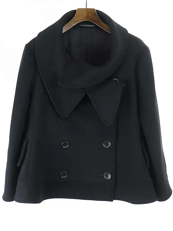 Yohji Yamamoto ヨウジヤマモトファム 04AW ウールモッサビッグカラーショートコート