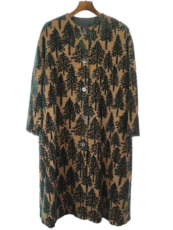 mina perhonen ミナペルホネン metsa フロッキープリントノーカラーコート