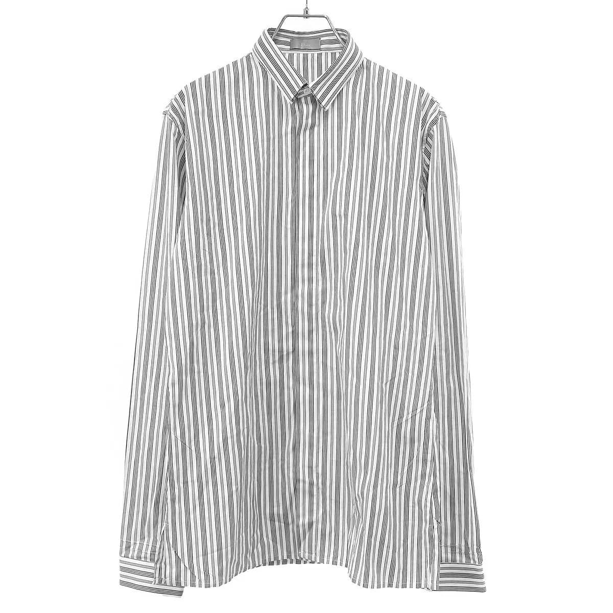 Dior HOMME ディオールオム 2003AW ダブルカラー フライフロントストライプシャツ 3HH1050917