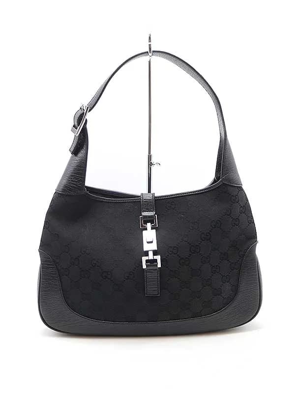 GUCCI グッチ ジャッキー レザーコンビGGキャンバスワンショルダーバッグ