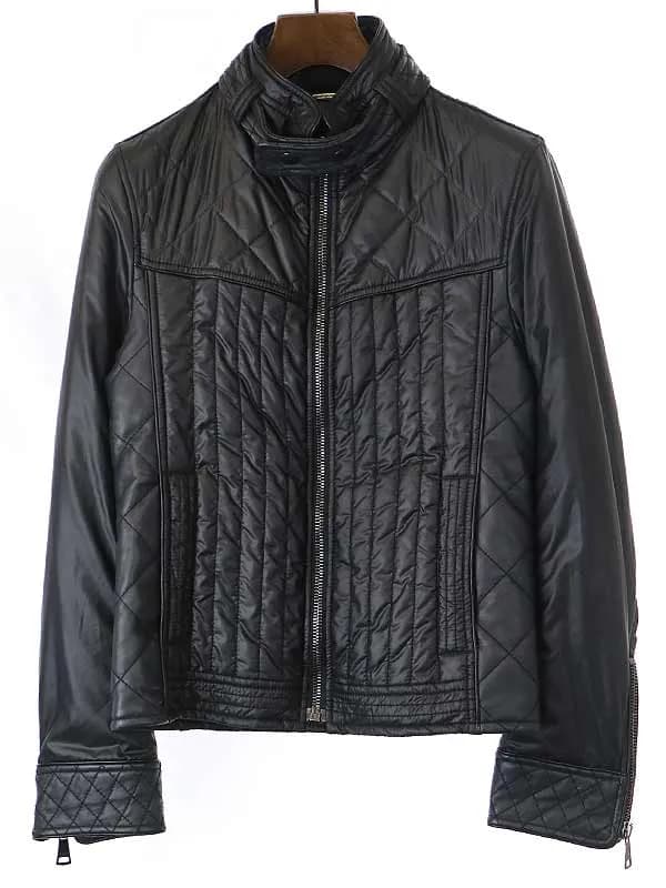 DOLCE&GABBANA ドルチェ&ガッバーナ レザー切替中綿ナイロンライダースジャケット