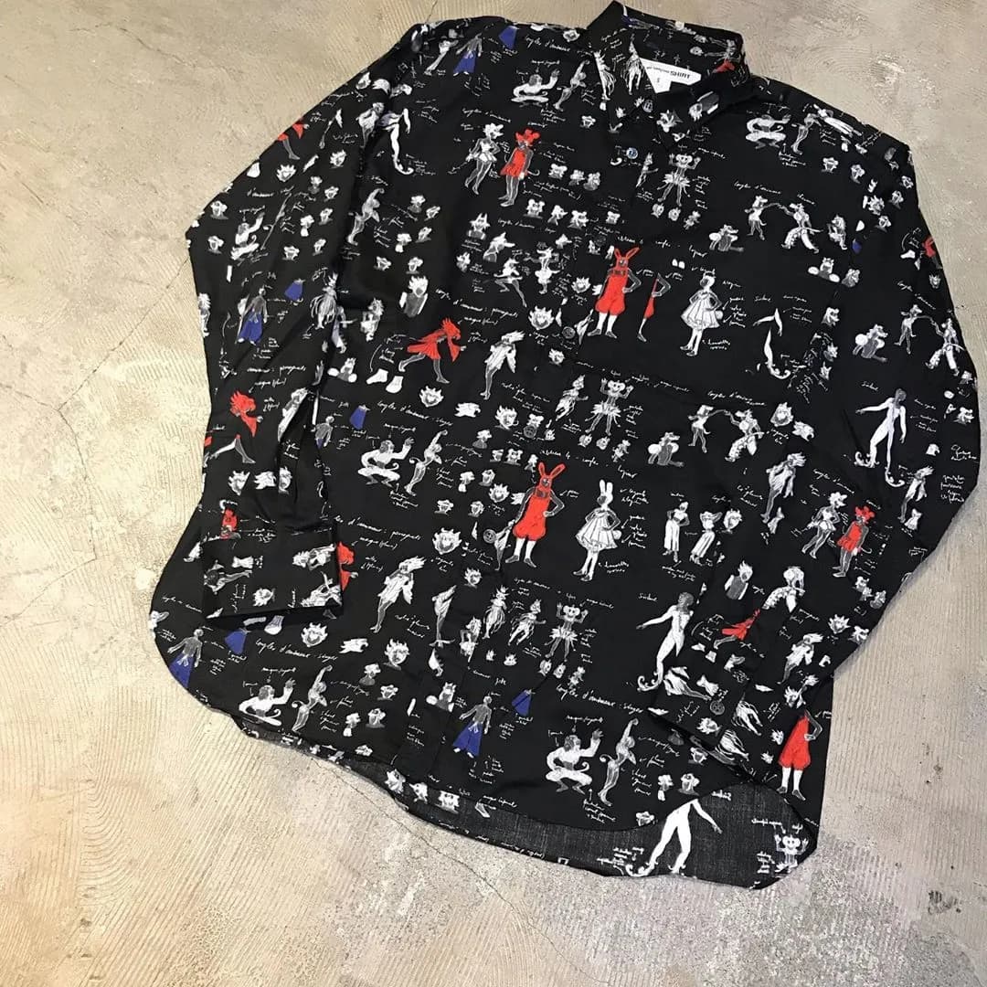 COMME des GARCONS COMME des GARCONS SHIRT ×NICOLAS BUFFE 14AW グラフィックプリントコットンシャツ