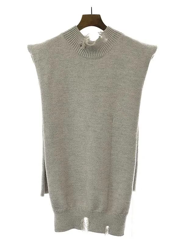 Maison Margiela メゾンマルタンマルジェラ10 19AW ダメージ加工ウールニットベスト