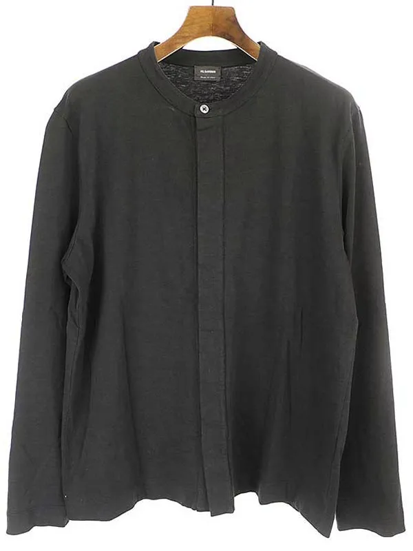 JIL SANDER ジルサンダー 17AW ノーカラーコットンシャツ