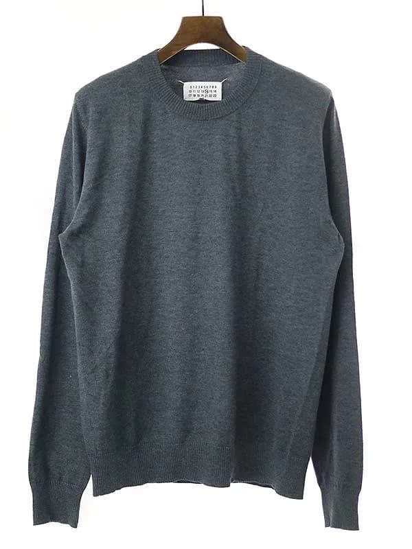 Maison Margiela メゾン マルジェラ 17AW スウェードエルボーパッチプルオーバーニットセーター