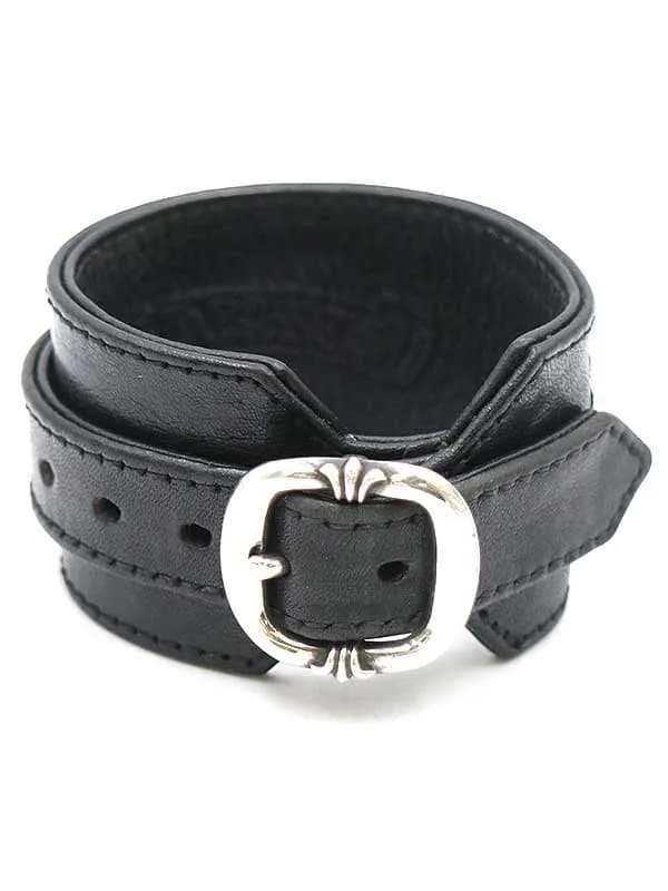 CHROME HEARTS クロムハーツ R&R タイニーバックルロックンロールレザーブレスレット
