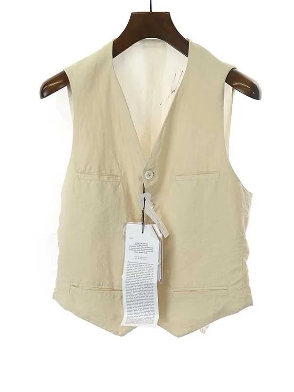 GEOFFREY B.SMALL ジェフリービースモール 22SS single breasted vest コットンリネンジレベスト
