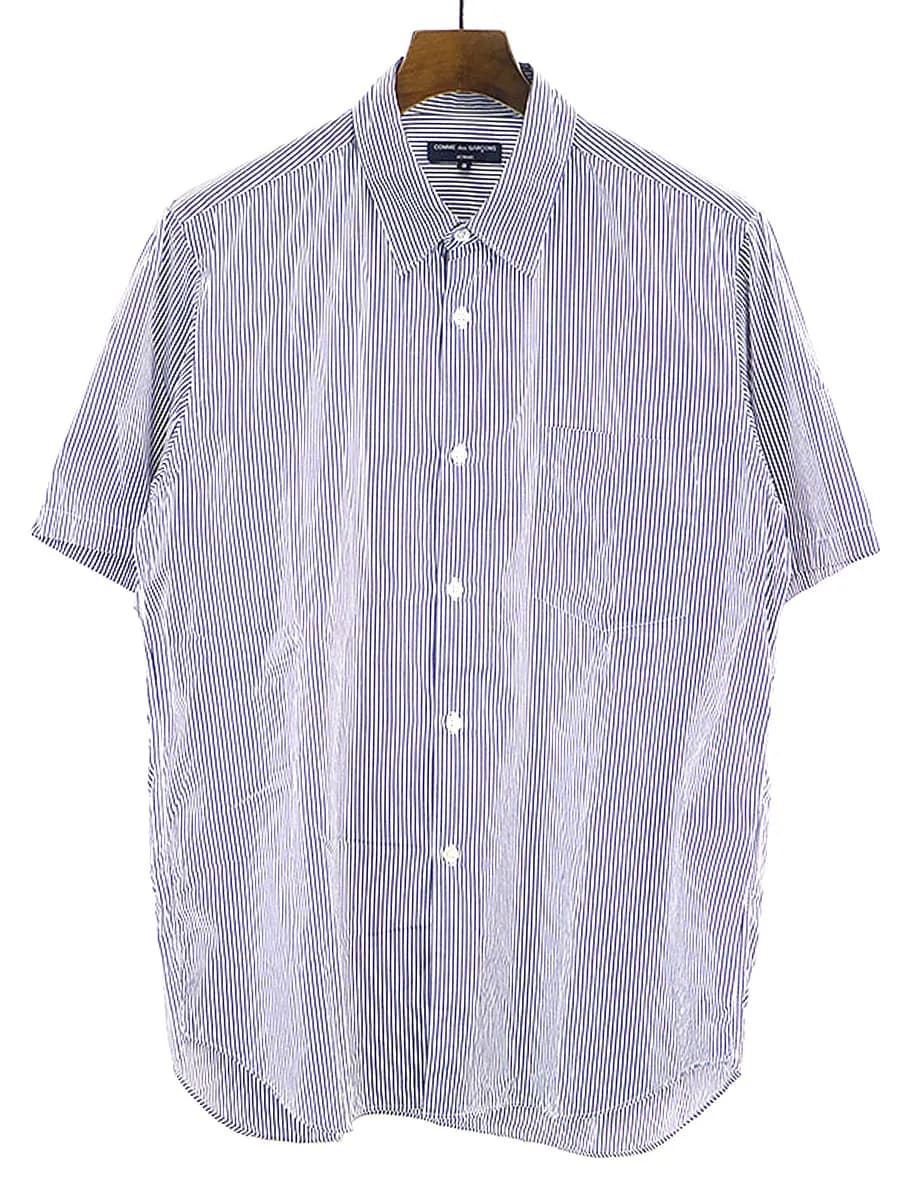 COMME des GARCONS コム デ ギャルソン オム 08SS コットンブロードストライプ半袖シャツ