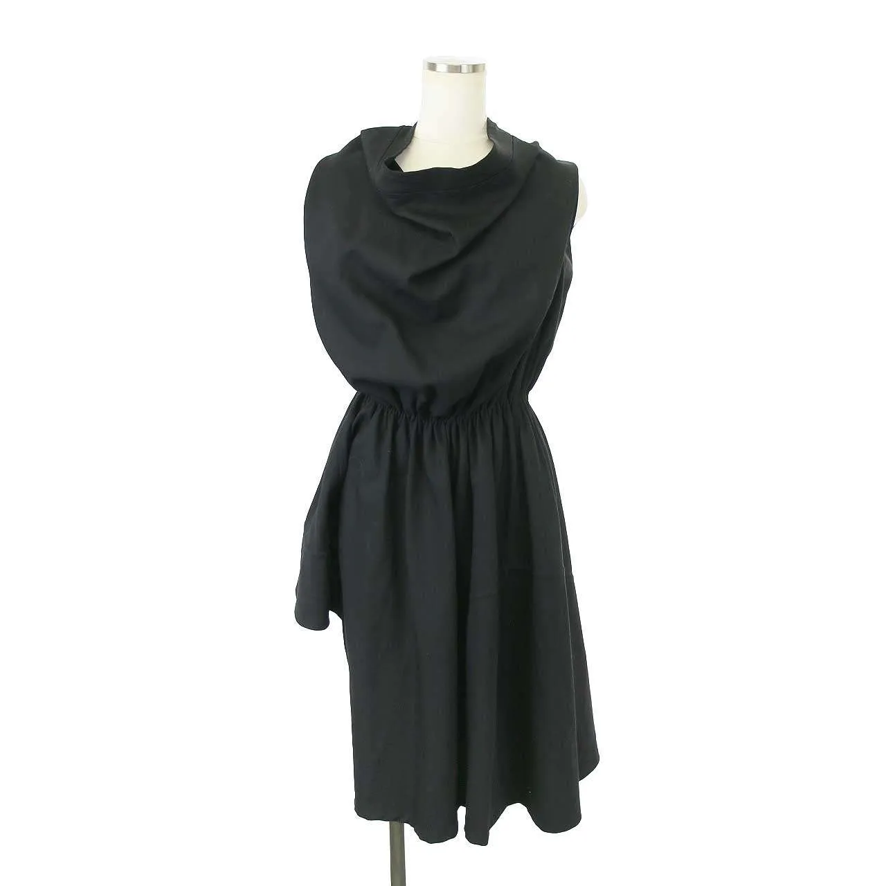 Yohji Yamamoto ヨウジヤマモト ファム 1993AW ハイネックアシンメトリーギャザーワンピース FP-D35-104