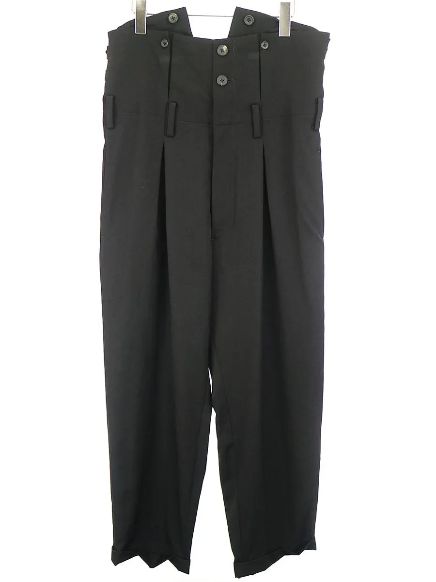 Yohji Yamamoto ヨウジヤマモトプールオム 11AW ウールギャバジンハイウエストパンツ