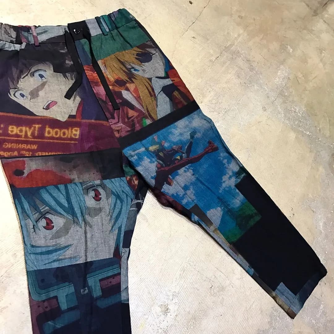 Yohji Yamamoto GroundY ×エヴァンゲリオン 15SS 転写プリントコットンイージーサルエルパンツ