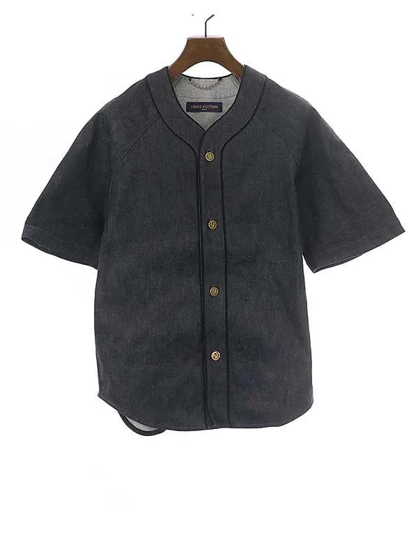 LOUIS VUITTON ルイヴィトン 22SS モノグラムエンボスデニムベースボールシャツ
