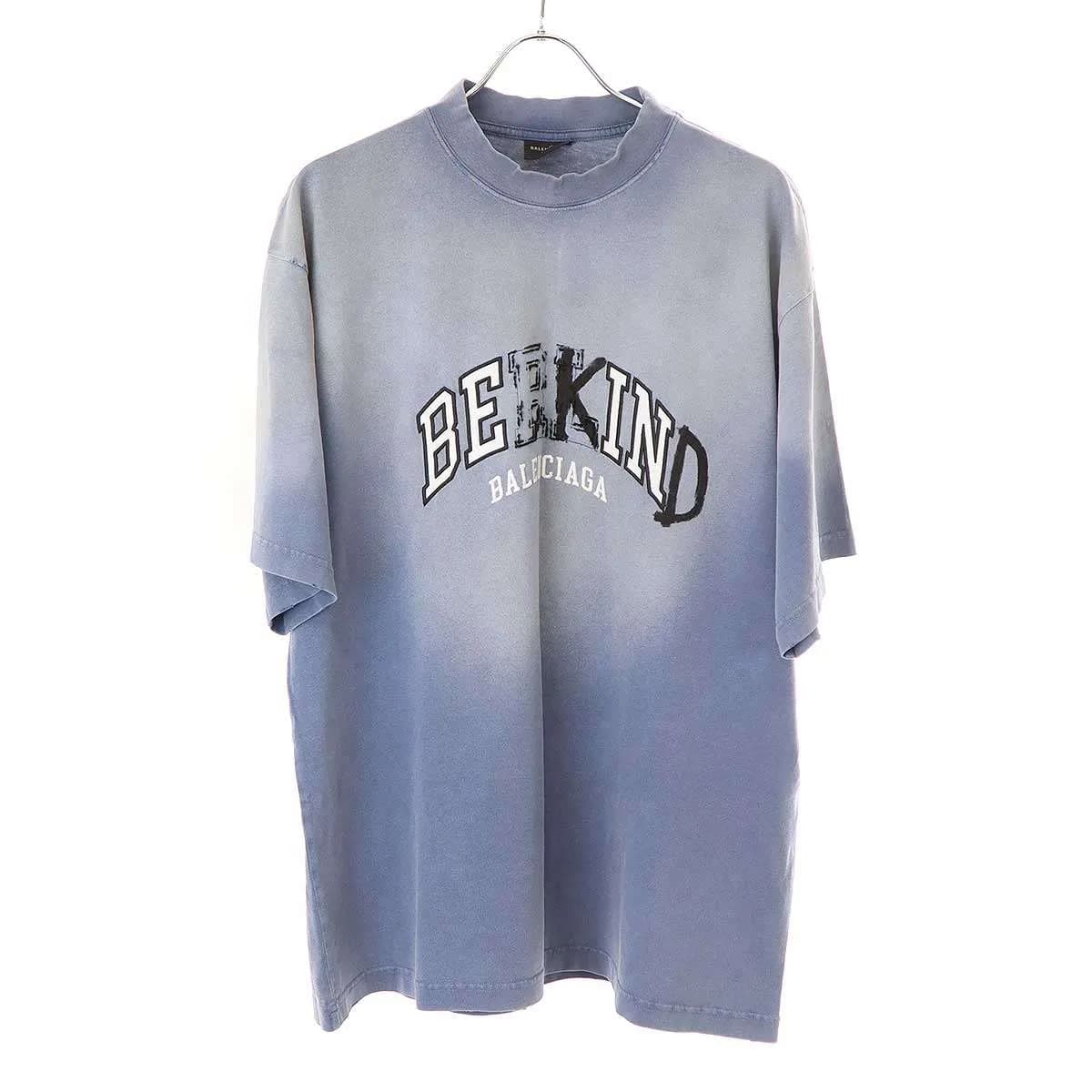 BALENCIAGA バレンシアガ 23AW BE KINDプリントダメージ加工Tシャツ