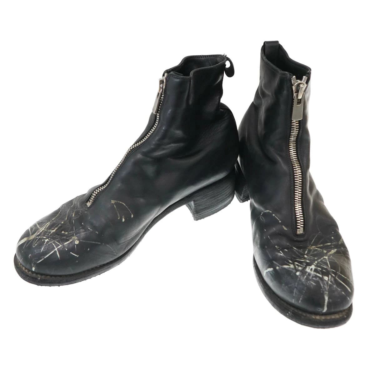 GUIDI グイディ HORSE FULL GRAIN フロントジップ ペイントレザーブーツ PL1 DRP