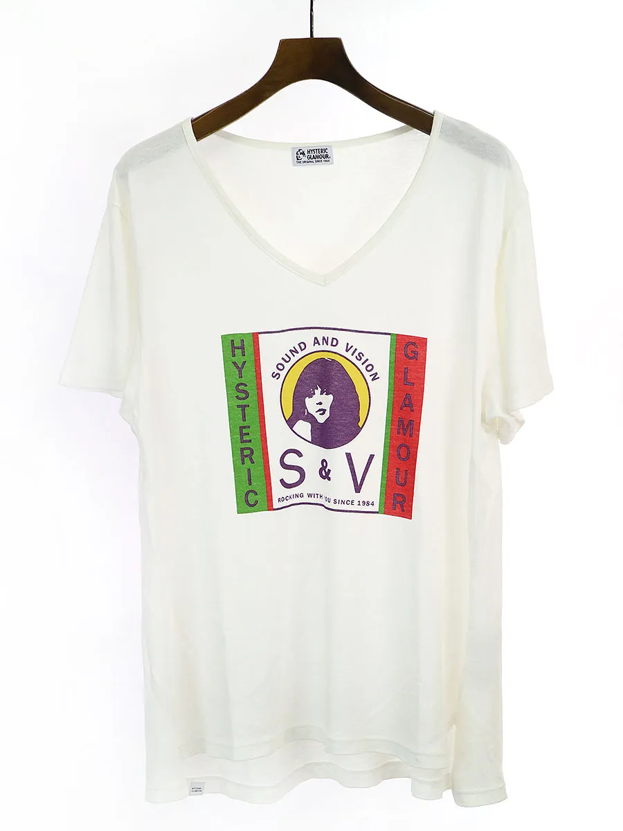 HYSTERIC GLAMOUR ヒステリックグラマー S&V VネックTシャツ