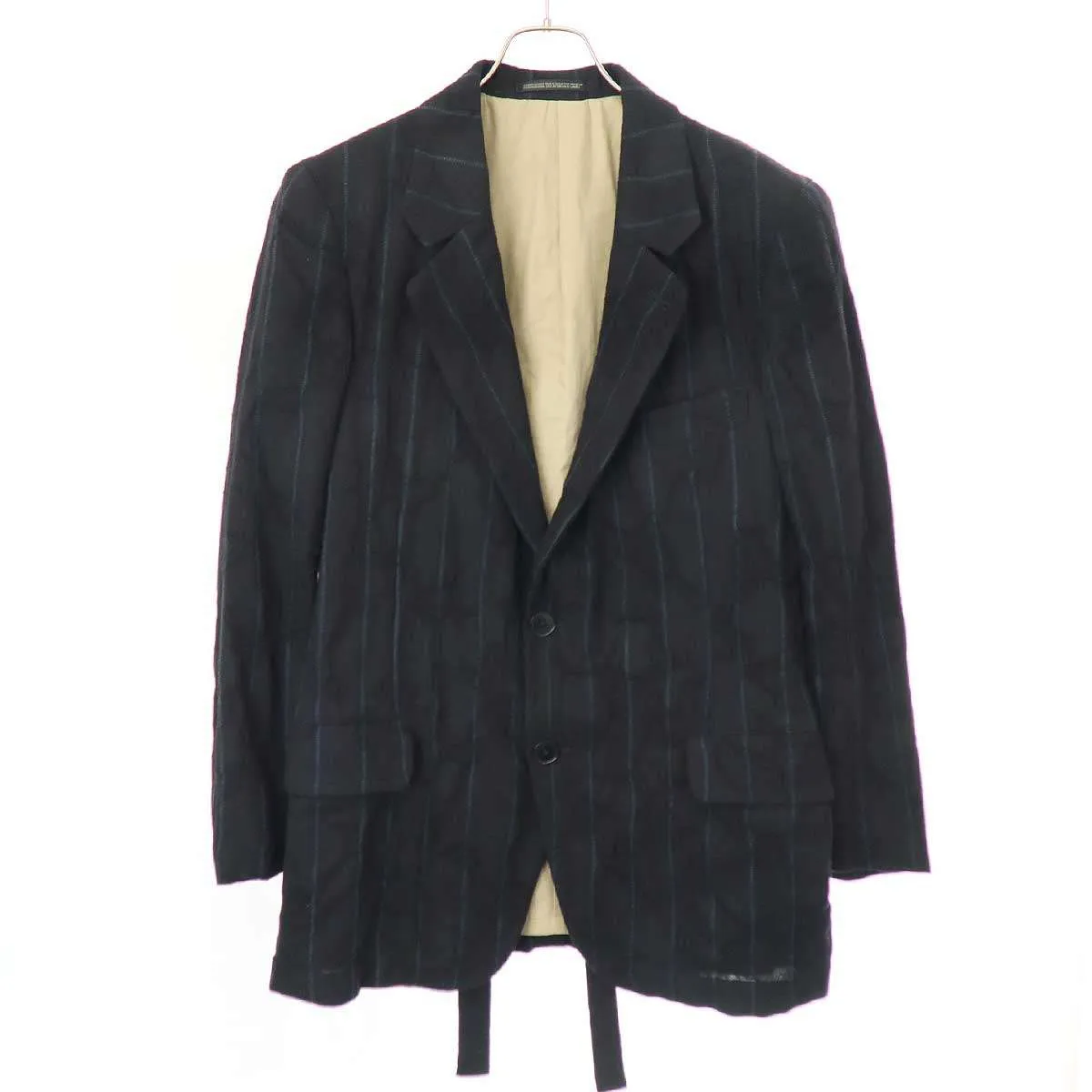 Yohji Yamamoto ヨウジヤマモト プールオム 11AW クレーターシャギーストライプテーラードジャケット HP-J38-120