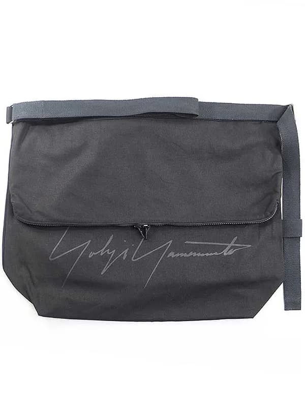 Yohji Yamamoto ヨウジヤマモト シグネチャーロゴキャンバスショルダーバッグ