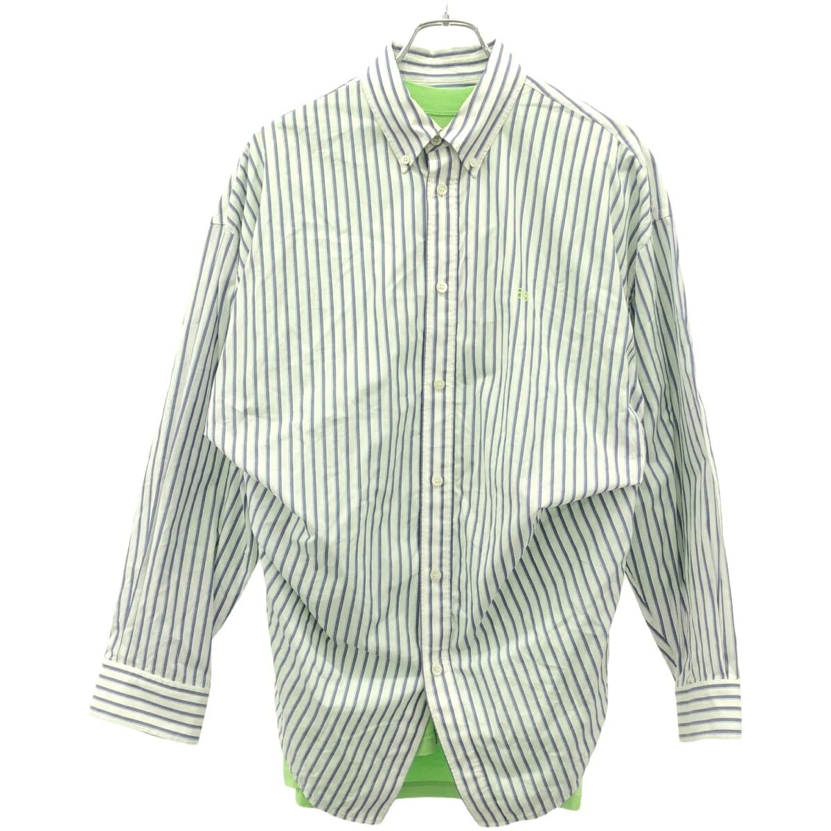 BALENCIAGA バレンシアガ Tシャツドッキングオーバーサイズストライプシャツ 518020 TAM 07