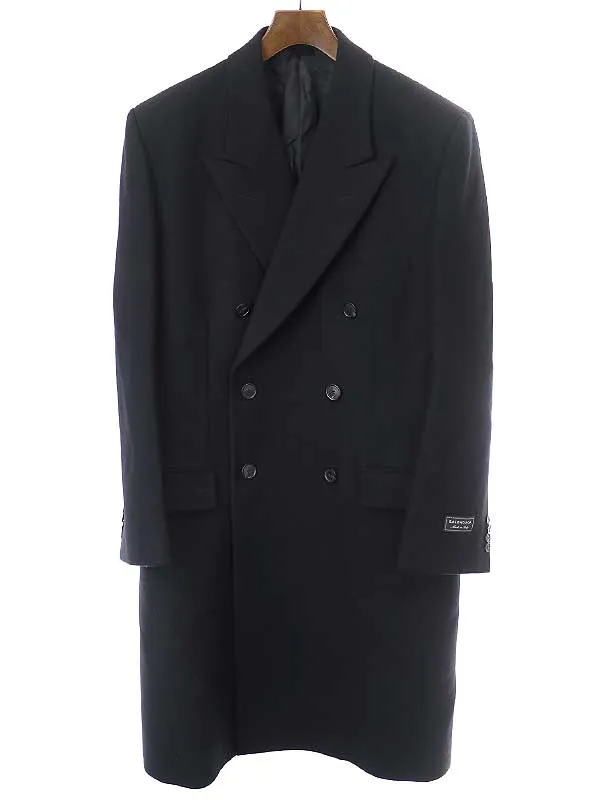 BALENCIAGA バレンシアガ 17AW ダブルブレストウールロングコート