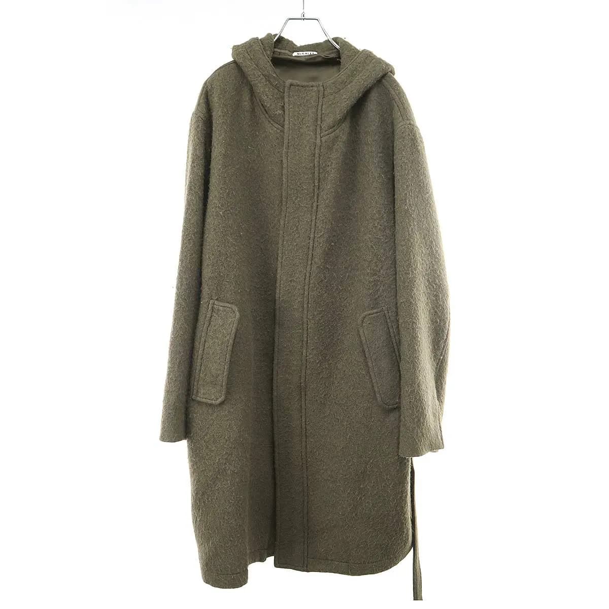 AURALEE オーラリー 23AW BRUSHED ALPACA WOOL MELTON HOODED COAT ブラッシュドアルパカウールメルトンフーデッドコート A23AB02AS