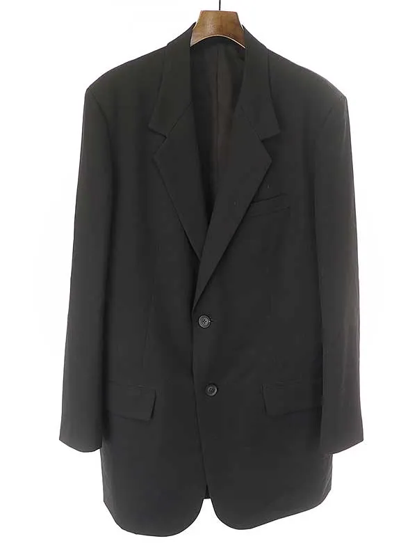 Yohji Yamamoto ヨウジヤマモト プールオム 22AW 左裾ファスナー ウールギャバジンジャケット