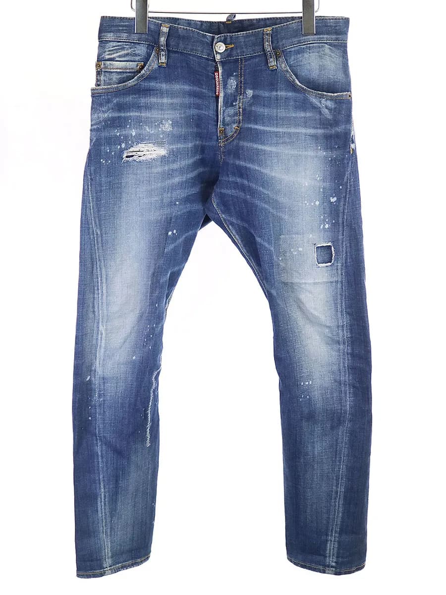 DSQUARED2 ディースクエアード 20SS SEXY TWIST JEANS クラッシュ加工デニムパンツ