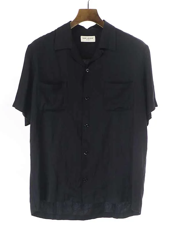 SAINT LAURENT サンローラン パリ 16SS オープンカラーショートスリーブレーヨンシャツ