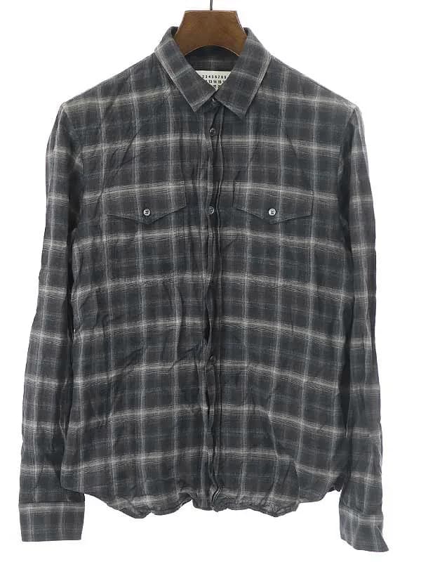 Maison Margiela メゾンマルタンマルジェラ10 15SS チェック柄ウエスタンシャツ