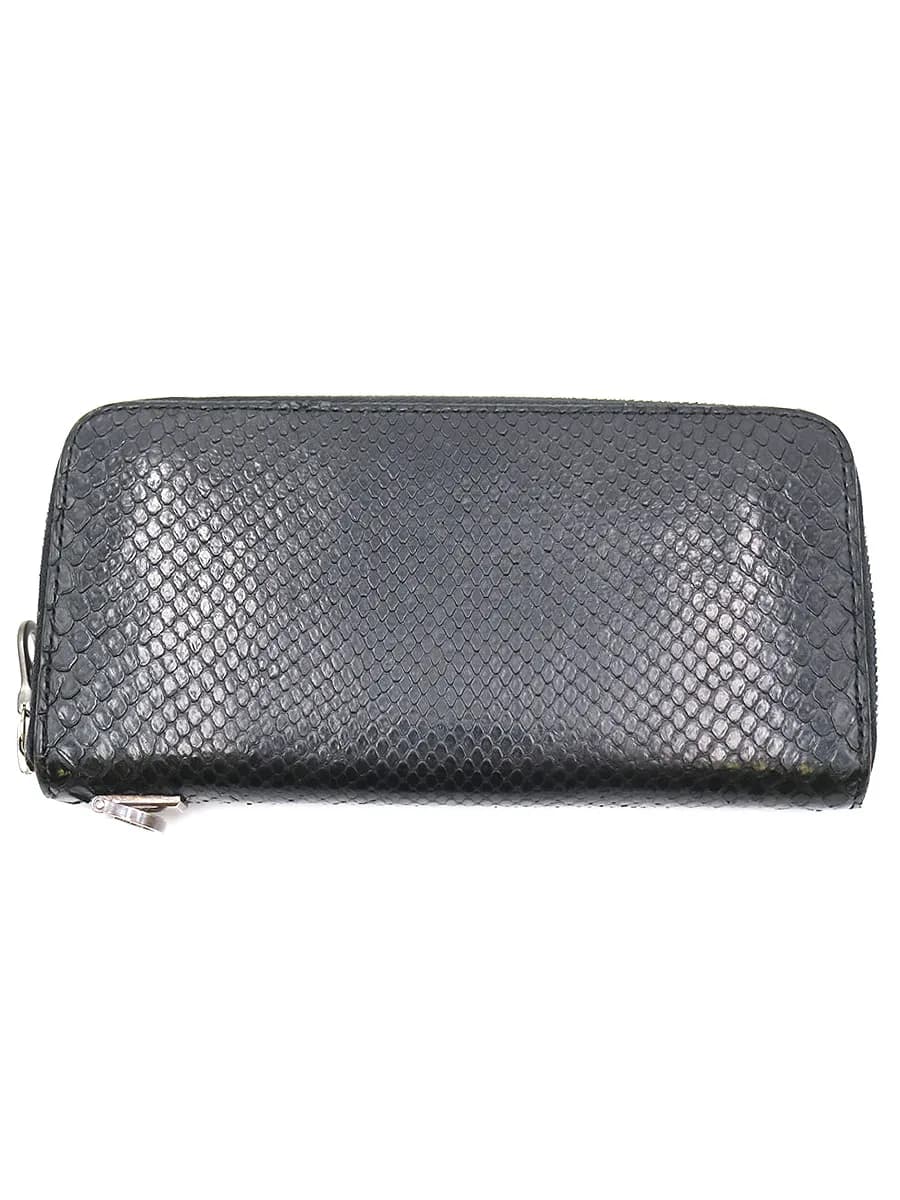 ISAMU KATAYAMA BACKLASH イサムカタヤマ バックラッシュ Python ROUND FASTNER WALLET ルビー装飾パイソンレザーラウンドジップウォレット
