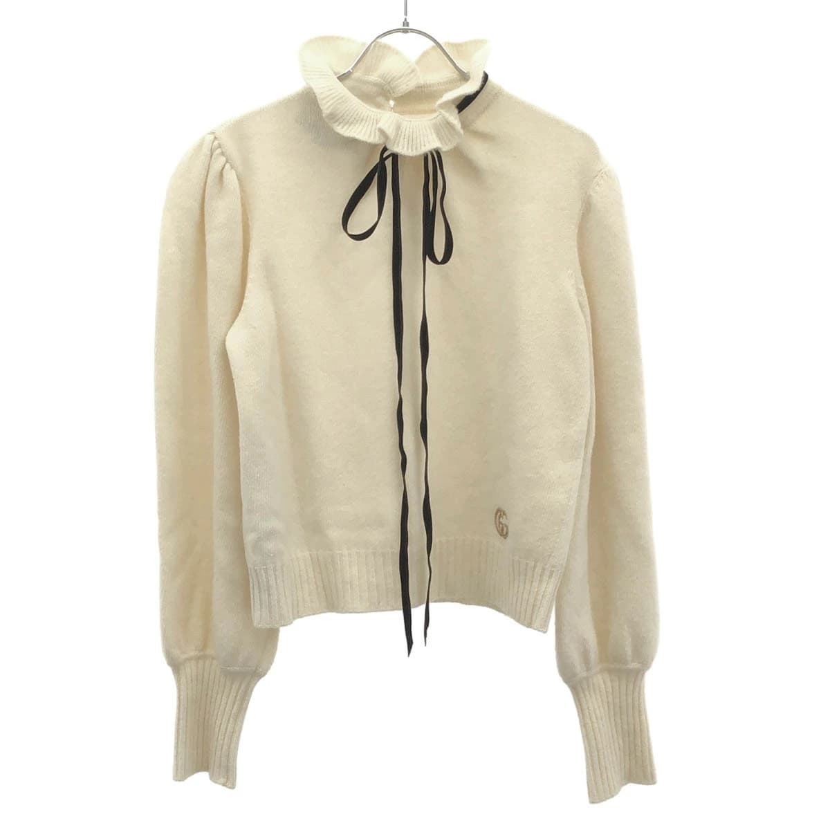 GUCCI グッチ ウールカシミヤ リボンニットセーター 666015 XKBZ5